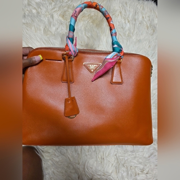 Prada Handbags - Prada Orange Leather Women's Hand Bag